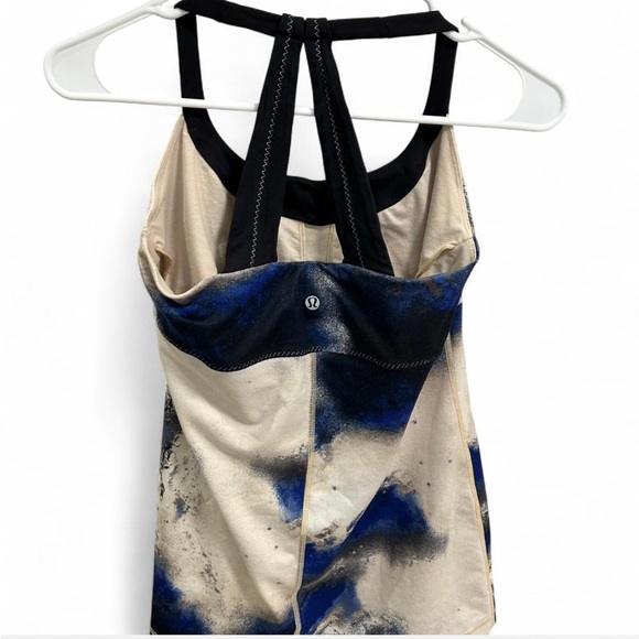 Lululemon Blue and Black Women's Strappy Workout Tank Top - Picture 3 of 5